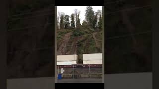 Landslide causes train to derail