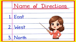 10 Direction Name In English 10 Dishaon Ke Naam English Mein Write The Name Of Direction 10