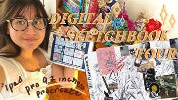 Digital Sketchbook Tour ! 🪐🧸 (90+ procreate illustrations, process, animations & more)