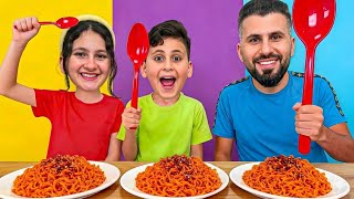 تحدى  ملعقة كبيرة🥄😅 ضد ملعقة صغيرة_ ضد ملعقة متوسطة 😱تحدى جديد  وصعب_ عالم ميرا 