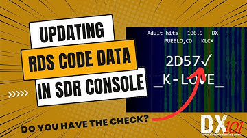 DX101 | Updating RDS Data in SDR Console for FM DX (Do you have the checkmark?)