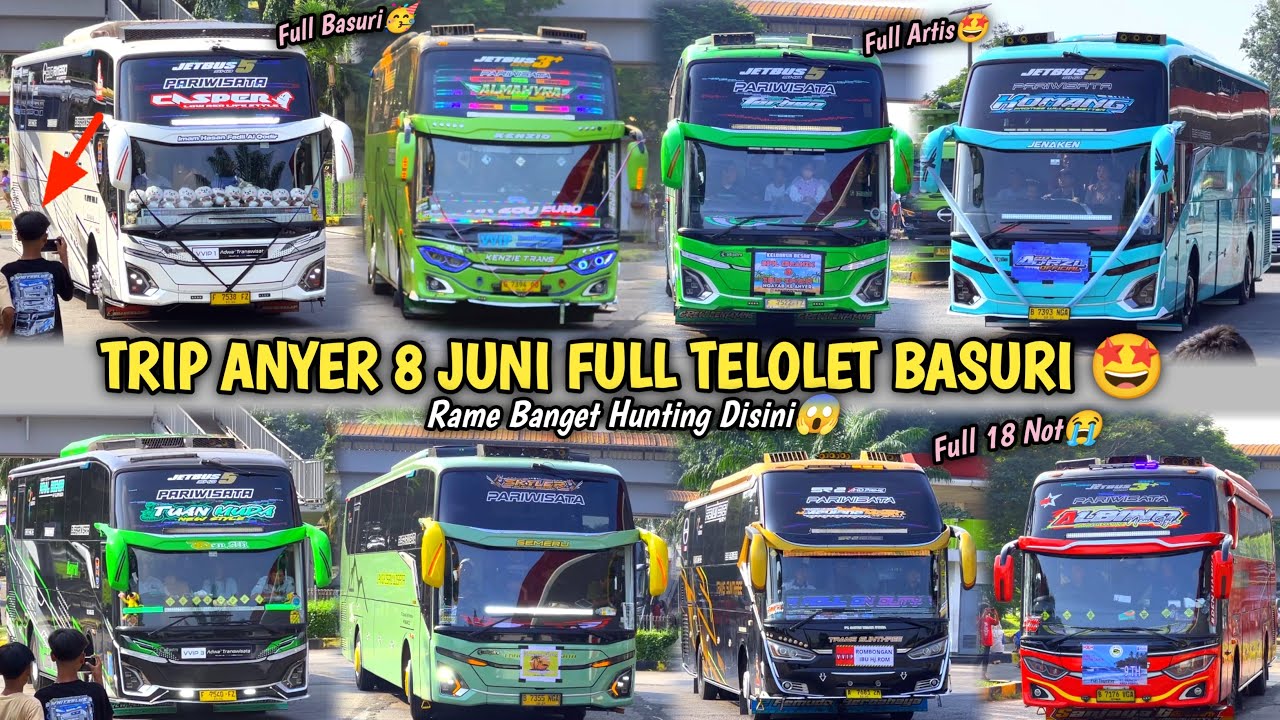 RAME FULL BUS TELOLET BASURI🥳 Hunting Di Rest Area KM 68 👏