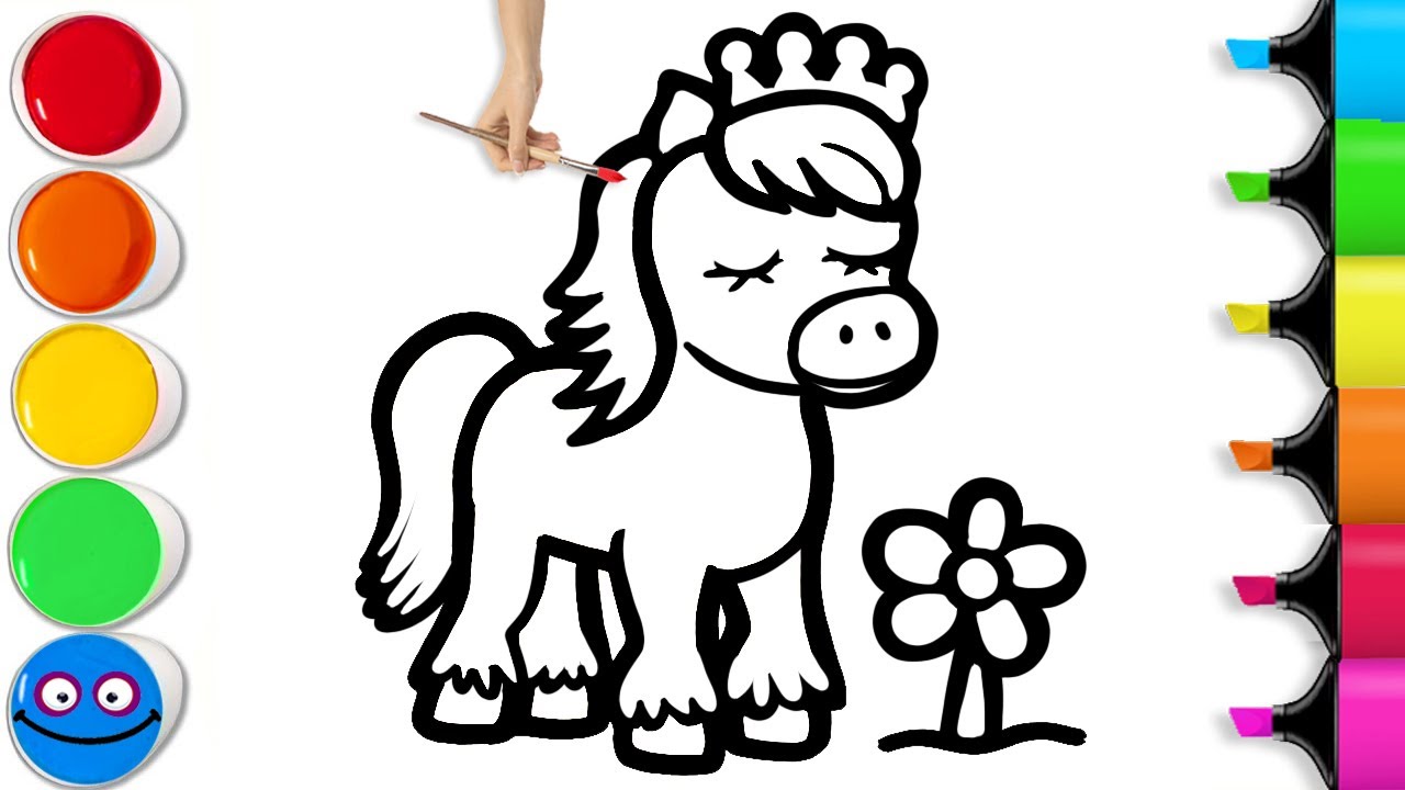 Как нарисовать милую лошадку | Рисование лошади | Простой пошаговый урок