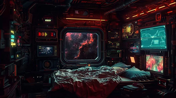 Celestial Sleep Haven | Relaxing Spaceship Bedroom Ambience | Universe ASMR, Deep Sleep Sounds