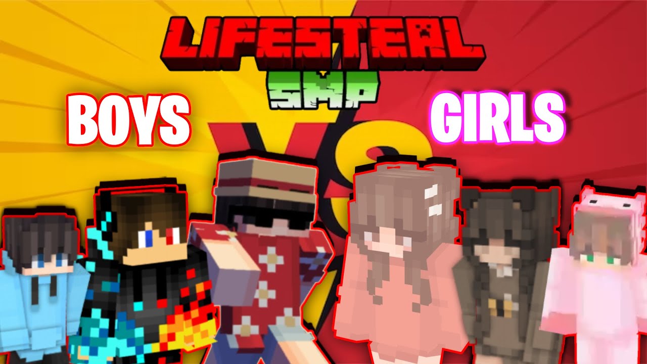 Minecraft GIRLS VS BOYS Life Steal SMP live with Friends - YouTube