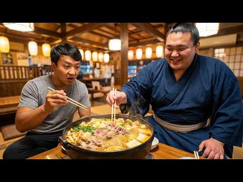 Eating what SUMO WRESTLERS Eat in Tokyo Japan!