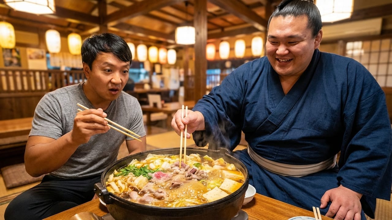 Едим то, что едят борцы сумо в Токио, Япония!