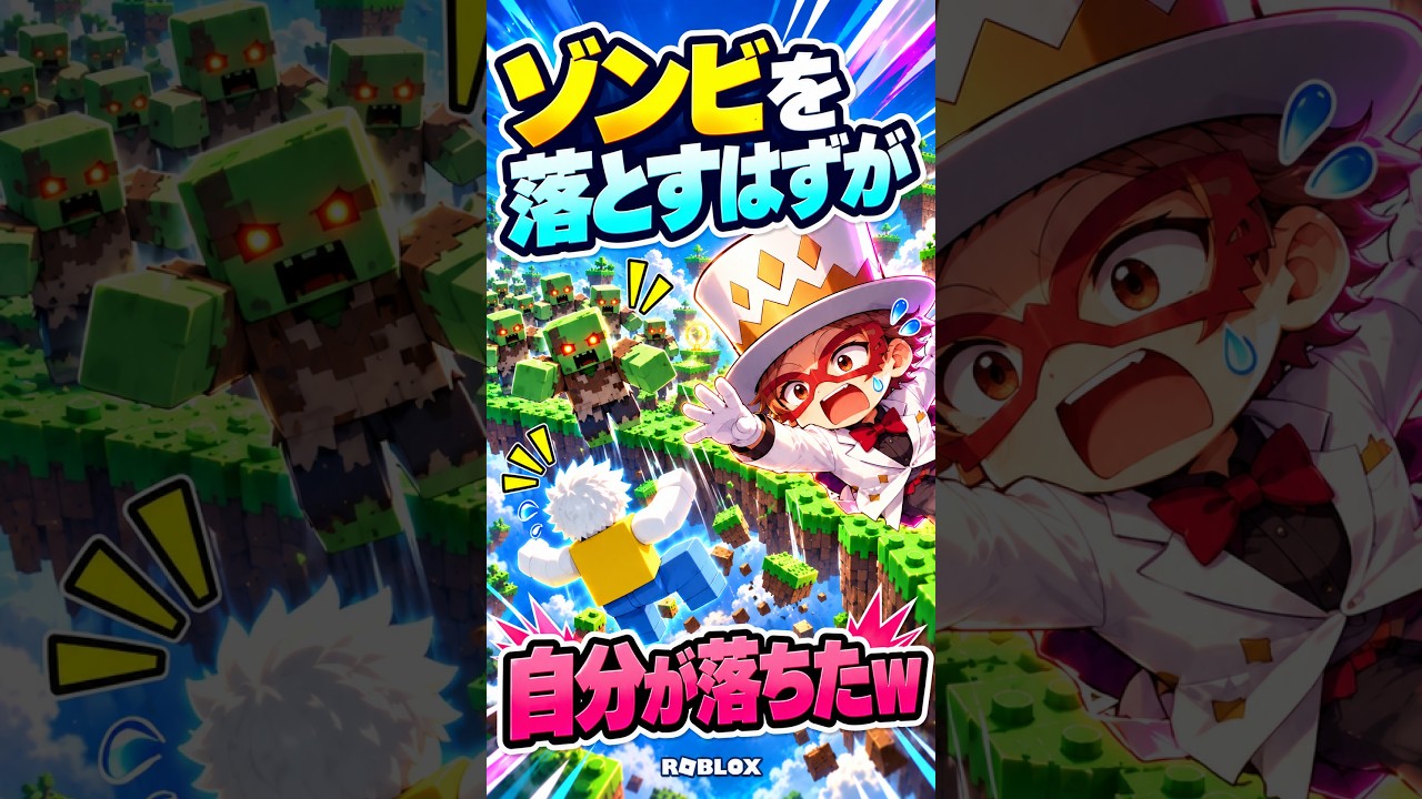 ゾンビを落とすはずが、自分が落ちたw【Roblox】#shorts