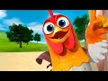 El Pollito pío 3D 🐤🤑 el Toro y el Tractor 🚜 de la Granja 🤣🌈🚜 el Pollito y el Tractor de la Granja🤩🐣
