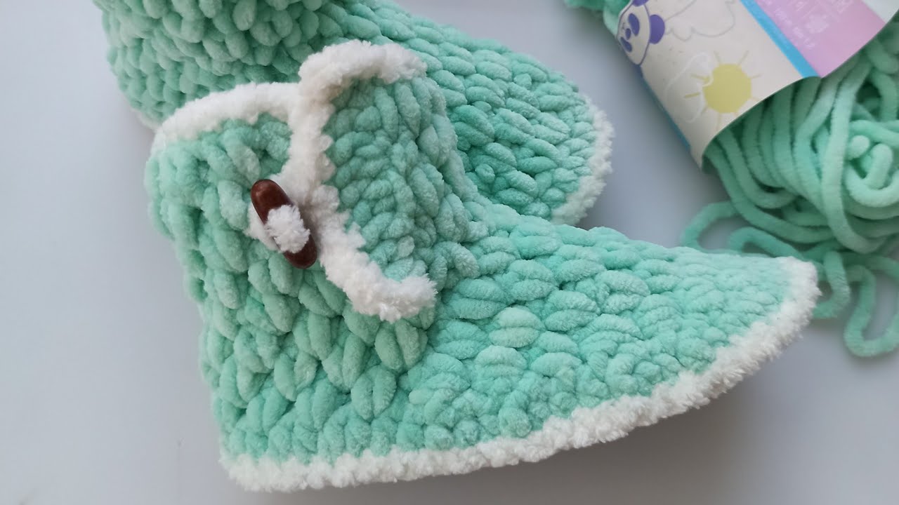 25-26 NUMARA ÇOK BEKLENEN YANDAN DÜĞMELİ ÇOCUK PANDUFU 👣🔥#panduf #keşfet #örgü