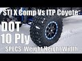 STI X Comp ATR STI & HD9 6+1 Beadlocks - Weight - Height - Width Vs ITP Coyote Stock Polaris Turbo S