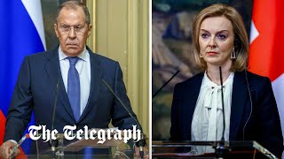 video: Russia's top diplomat mocks 'deaf' Liz Truss at testy joint appearance in Moscow