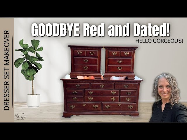 Transforming a classic red-stained dresser set into a sleek, modern beauty!  - YouTube