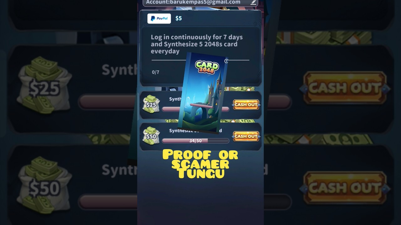 Card 2048 Log in continuosly 7day and synthesive 5 2048 card every day, real & Fake 