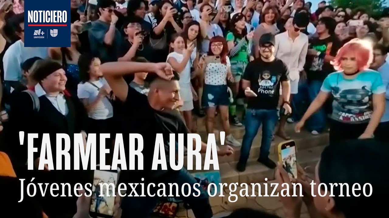 Hundreds of teenagers gathered on Paseo Montejo in Mérida for an aura battle