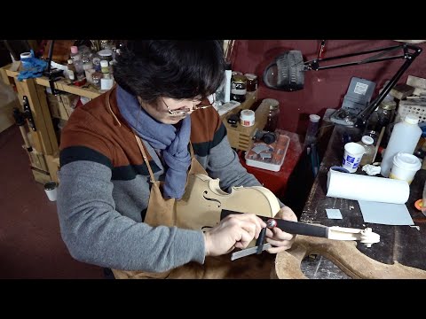 Process of Making Violin. Korean String Instrument Master
