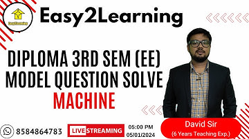 Diploma 3rd Sem EE Model Question Solve (Machine) | By David Das/Easy2Learning