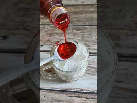 Rooh Afza with CHIA SEEDS 😍 | Perfect Sharbat 👌#sharbat #shorts #viral #drink #summer #trending