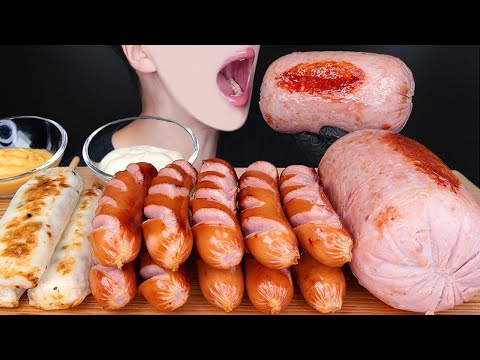 ASMR GIANT SAUSAGE CHEESY COOKING MUKBANG 대왕 소세지 먹방 咀嚼音 モッパン 大食い チーズ ソーセージ Sosis keju EATING SOUNDS