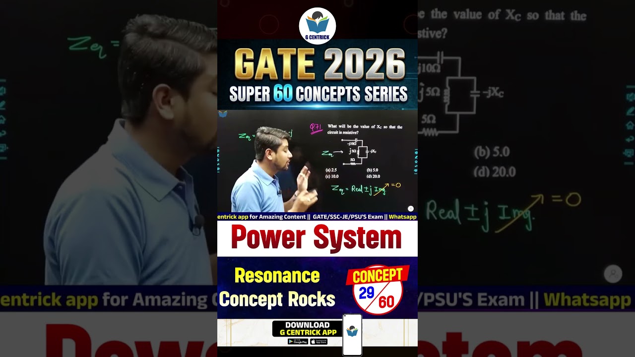 29/60 | Resonance Concept Rocks | Power System | GATE 2026 | Sandeep Sir | Gcentrick