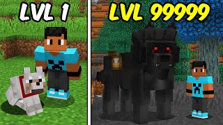 DOMEI UM PET LOBO QUE EVOLUI E FICA MAIS FORTE NO MINECRAFT