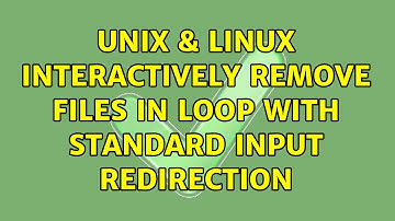 Unix & Linux: Interactively remove files in loop with standard input redirection (2 Solutions!!)