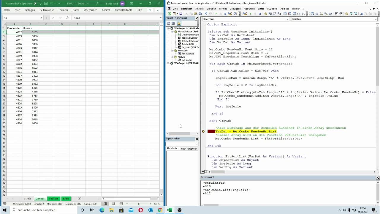 235 ExcelVBA Befüllung einer Combobox mit unikaten, sortierten Daten aus mehreren Tabellen