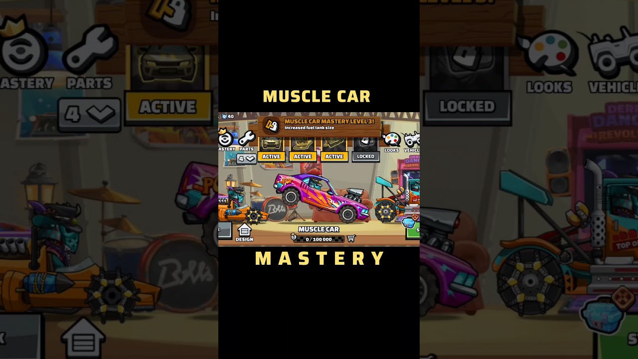 Mastery Unlocked - Muscle car 3 | Hill Climb Racing 2