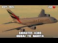 Dubai to Narita Japan Emirates A380 MSFS 2024 LIVE
