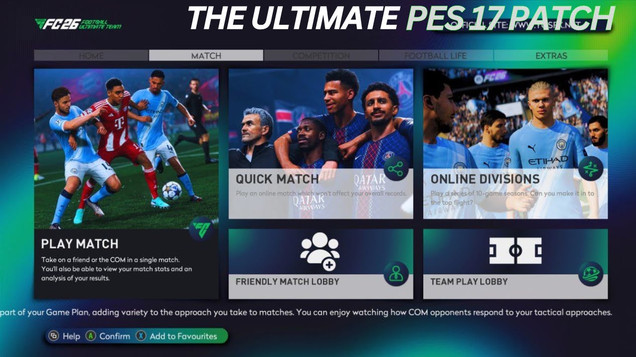 PES 2017 PATCH FC26 UPDATE V1.0 - YouTube