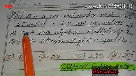 Det of the matrix linear solve question || CSIR net dec 2015 linear algebra solve question in hindi