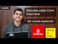 Emirates is hiring cabin crew in india  emirates cabin crew interview all rounds explained english