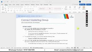 Shelly Cashman Access 365 | Module 6: SAM Project A Connect Marketing Group