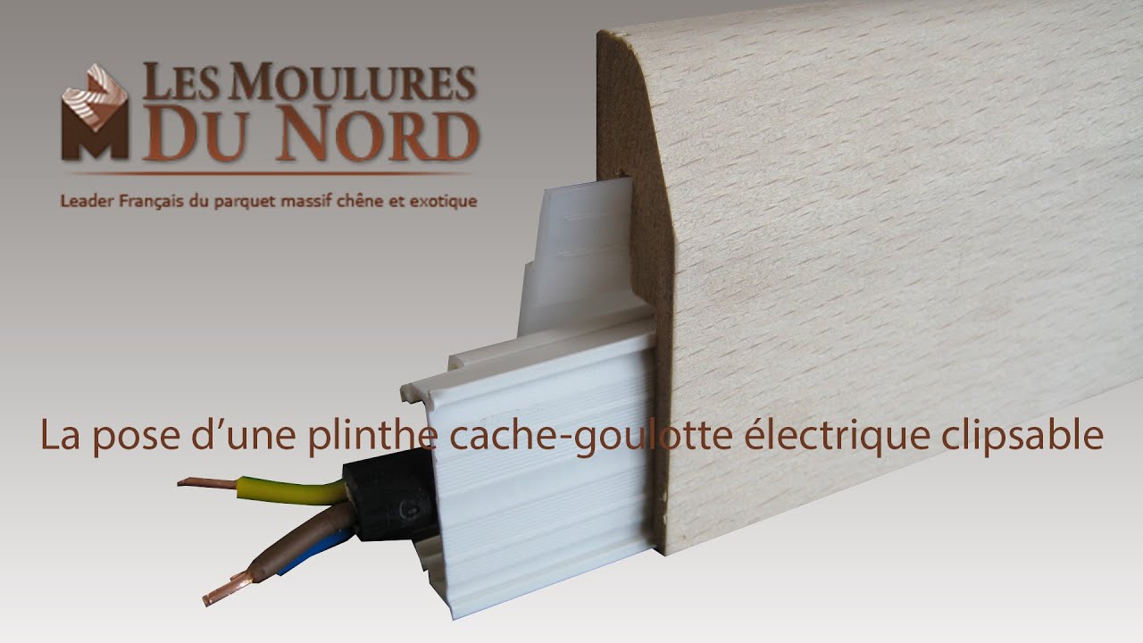 Plinthe électrique cache fil clipsable - chêne - 20 x 70 mm