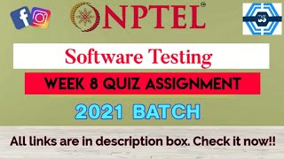 Software Testing | Week 8 Answers | NPTEL ||