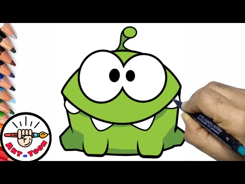 How To Draw Om Nom From Cut The Rope Game Step By Step