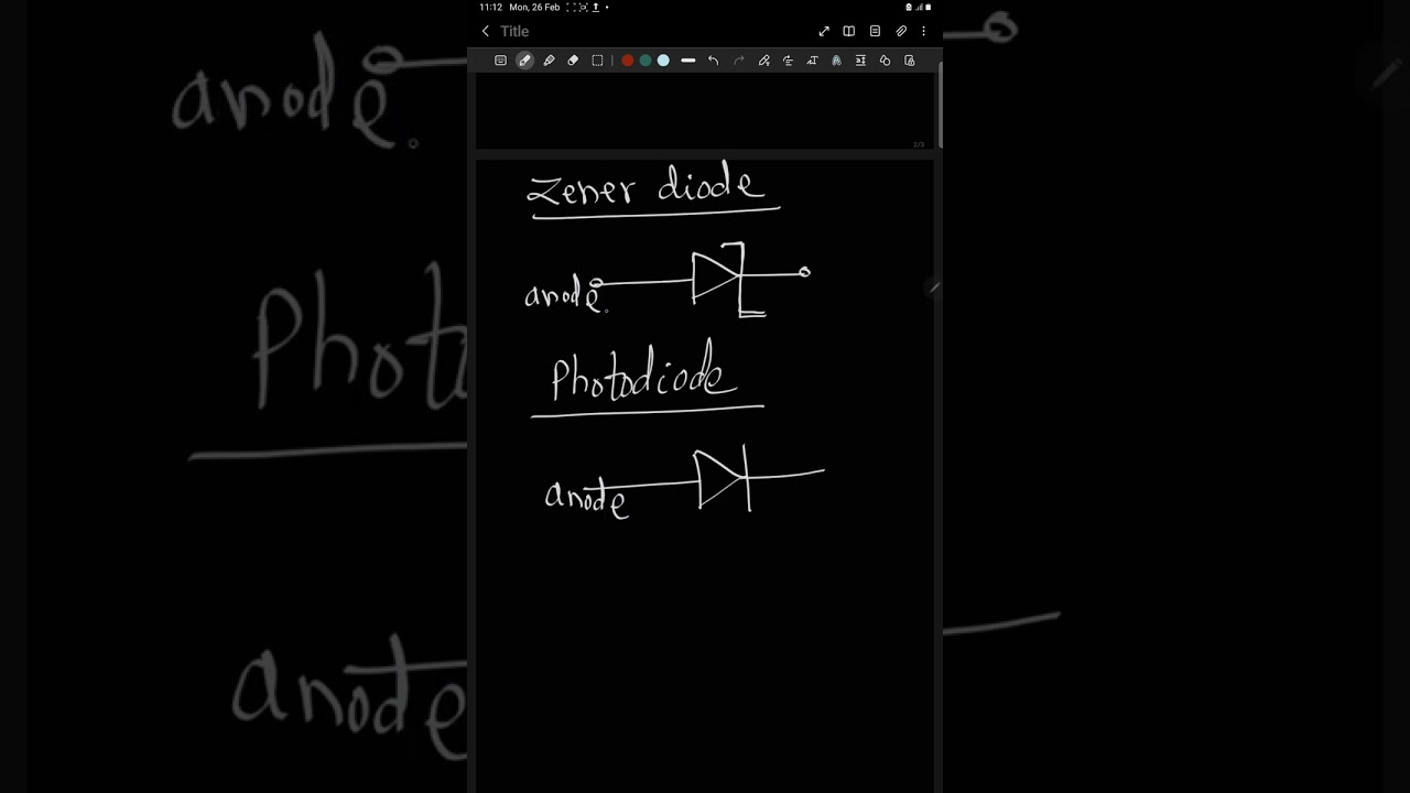symbol of zener diode, photodiode and LED