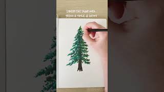 Tutorial | How to paint a Pine Tree #art #paint #gouachepainting #paintng #gouache #howto #tutorial