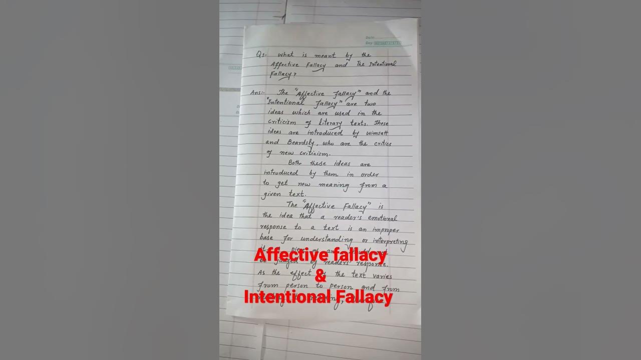 Definition Intentional Fallacy
