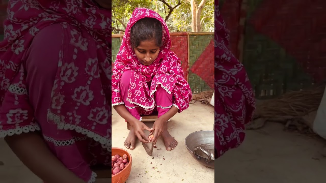 পুঁই বিচি দিয়ে নতুন আলু রান্না