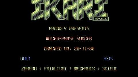 IKARI Intro - Commodore 64 - C64 - Micro-Prose Soccer - Cracktro