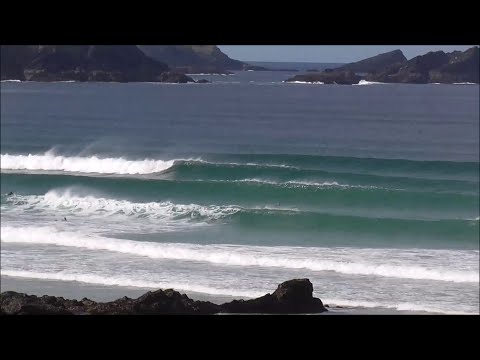 Surfers of Cornwall Autumn and winter waves. The beauty and the beast