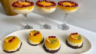 ÜÇ RENKLİ PORTAKALLI SÜTLÜ İRMİK TATLISI🍊| orange milk dessert