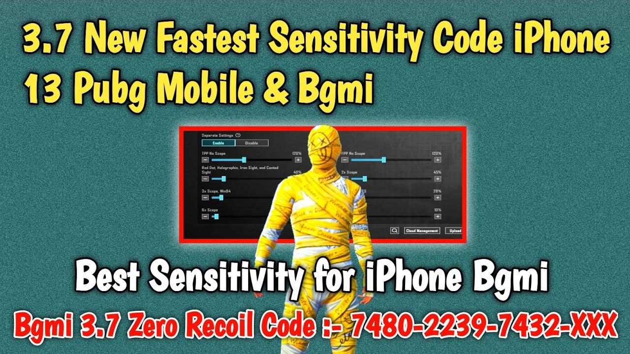 3.7 New Fastest Sensitivity Code iPhone 13 Pubg Mobile & Bgmi | Best ...