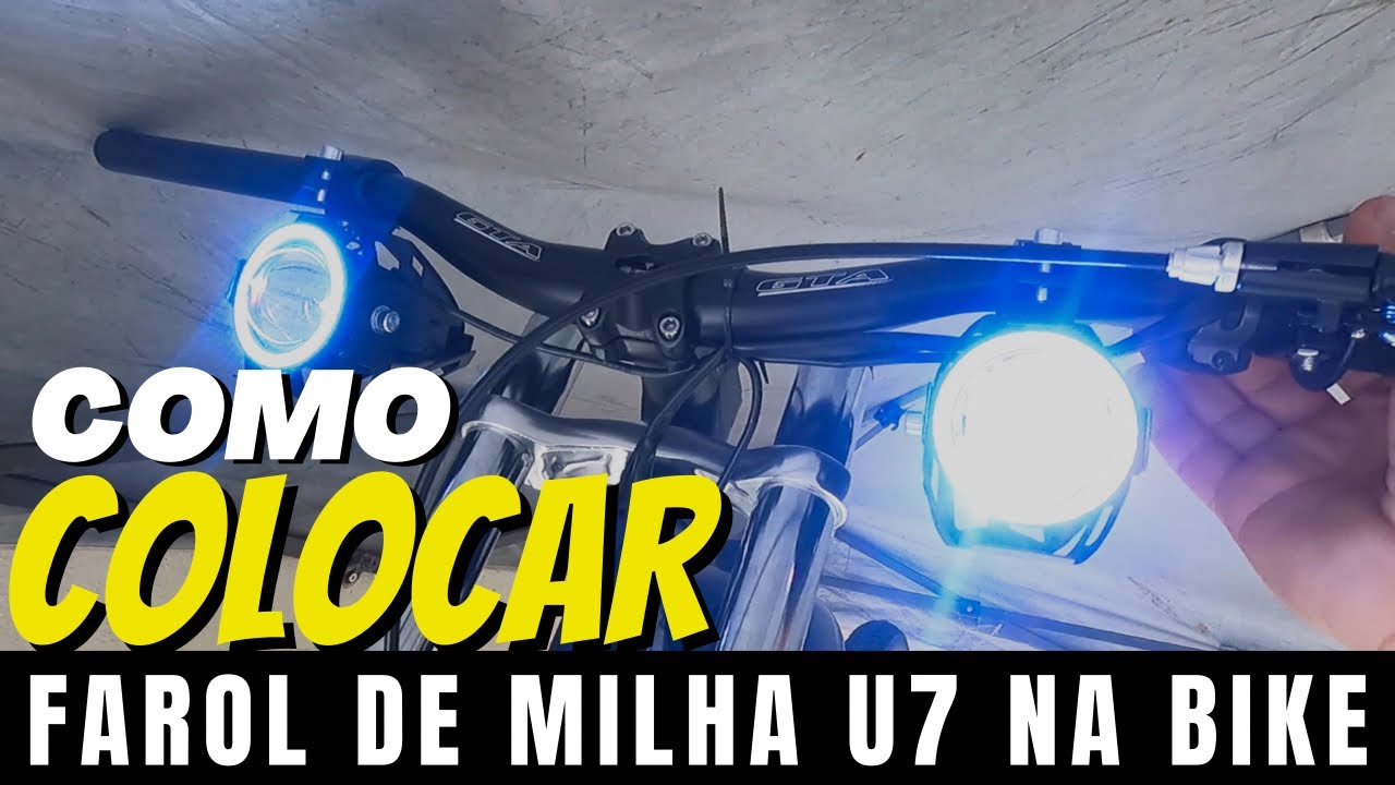 COMO colocar FAROL DE MILHA U7 na BIKE motorizada - motorizando