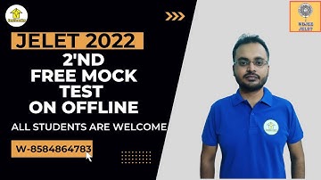 Second Offline Free Mock-Test for JELET 2022 | JELET 2022 MOCK TEST |