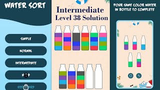 Water sort Puzzle |  Intermediate Level | Level 38 | Brain Games | Mobile Game | Improve IQ |