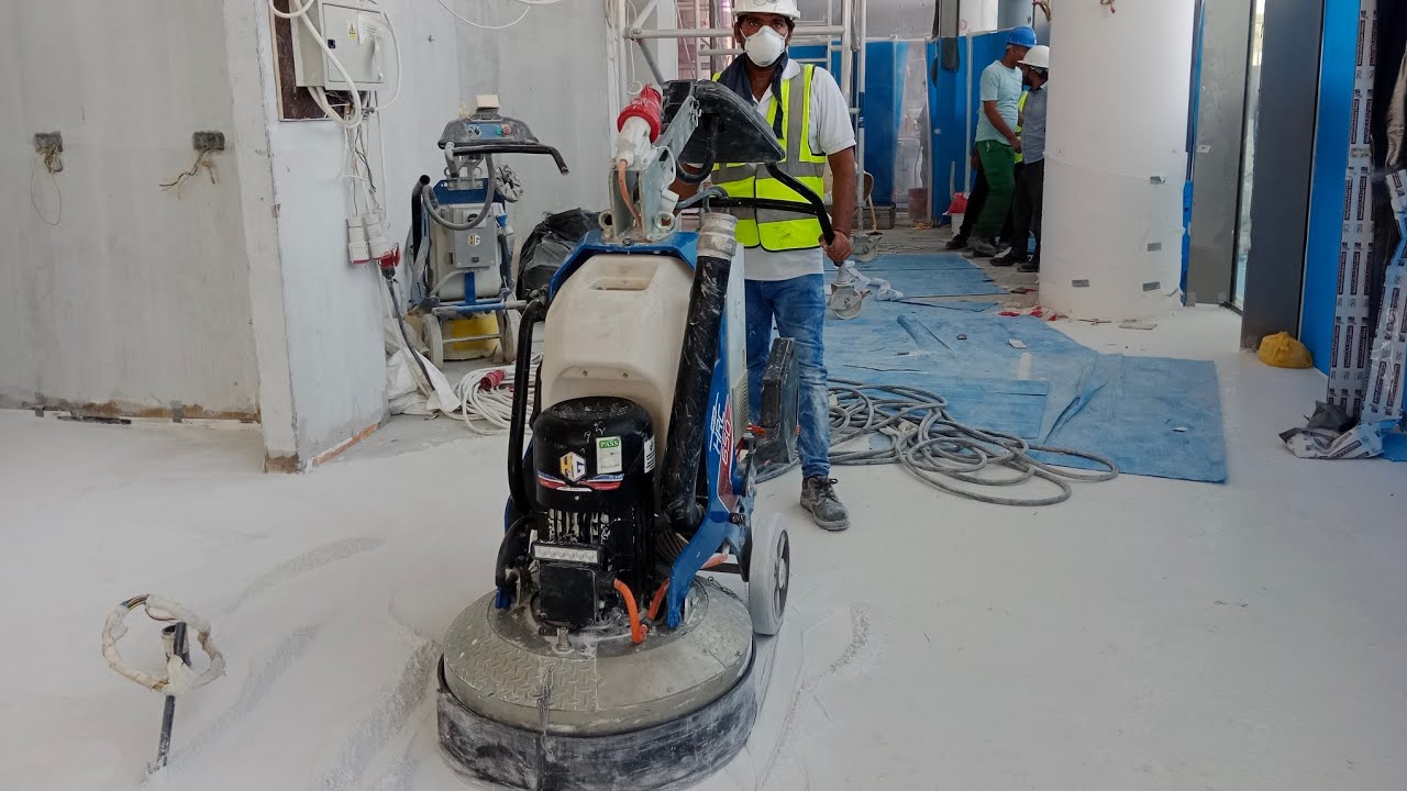 Kashif is Operating Hyper Grinder Titan 530 Concrete Terrazzo Granite & Marble Polishing Machine