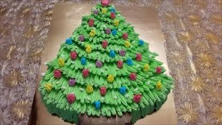 Торт НОВОГОДНЯЯ ЁЛКА Украшаем торт белково заварным кремом Cake decoration Торт НОВОГОДНЯЯ ЁЛКА Украшаем торт белково заварным кремом Cake decoration