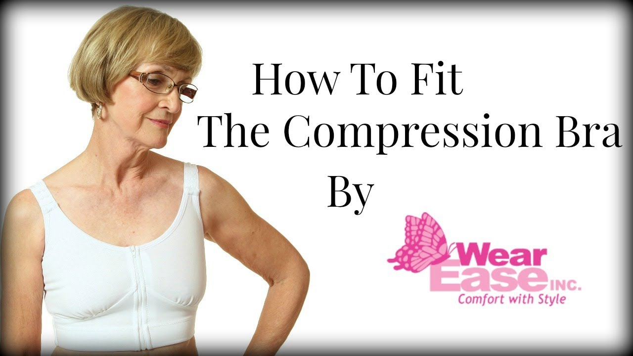 Wear Ease Compression Bra + 2 Drain Pouches and Breast Forms